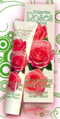 т.м. LADY DI: РОЗОВЫМ МАСЛОМ И НАТУРАЛЬНОЙ РОЗОВОЙ ВОДОЙ Болгарские розы для тебя /белая/   Деодорирующий крем для ног БОЛГАРСКИЕ РОЗЬІ ДЛЯ ТЕБЯ, 60 мл